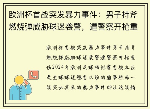 欧洲杯首战突发暴力事件：男子持斧燃烧弹威胁球迷袭警，遭警察开枪重伤